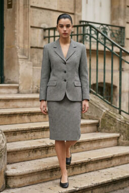 Walker & Lane Vintage Wool Herringbone Blazer and Skirt Suit Set